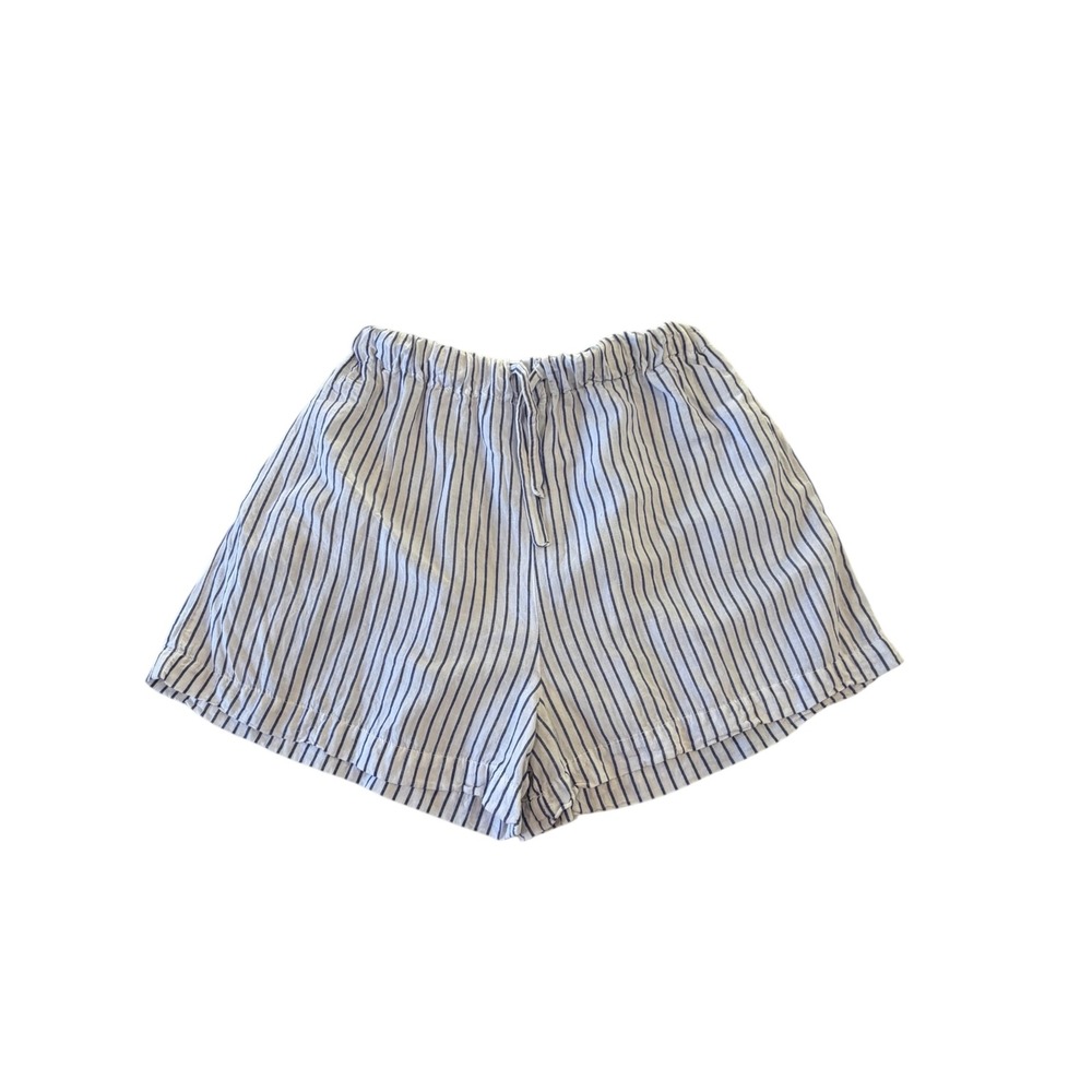 Na Nin Uma Striped Shorts Womens Blue White Small Elastic Drawstring Casual